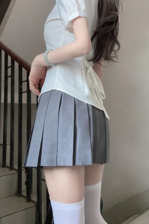 Waist-Cinching Long Sleeve & Short Sleeve Shirt, College Style, Slim Fit Women's Top, Sexy Senior Sister Design