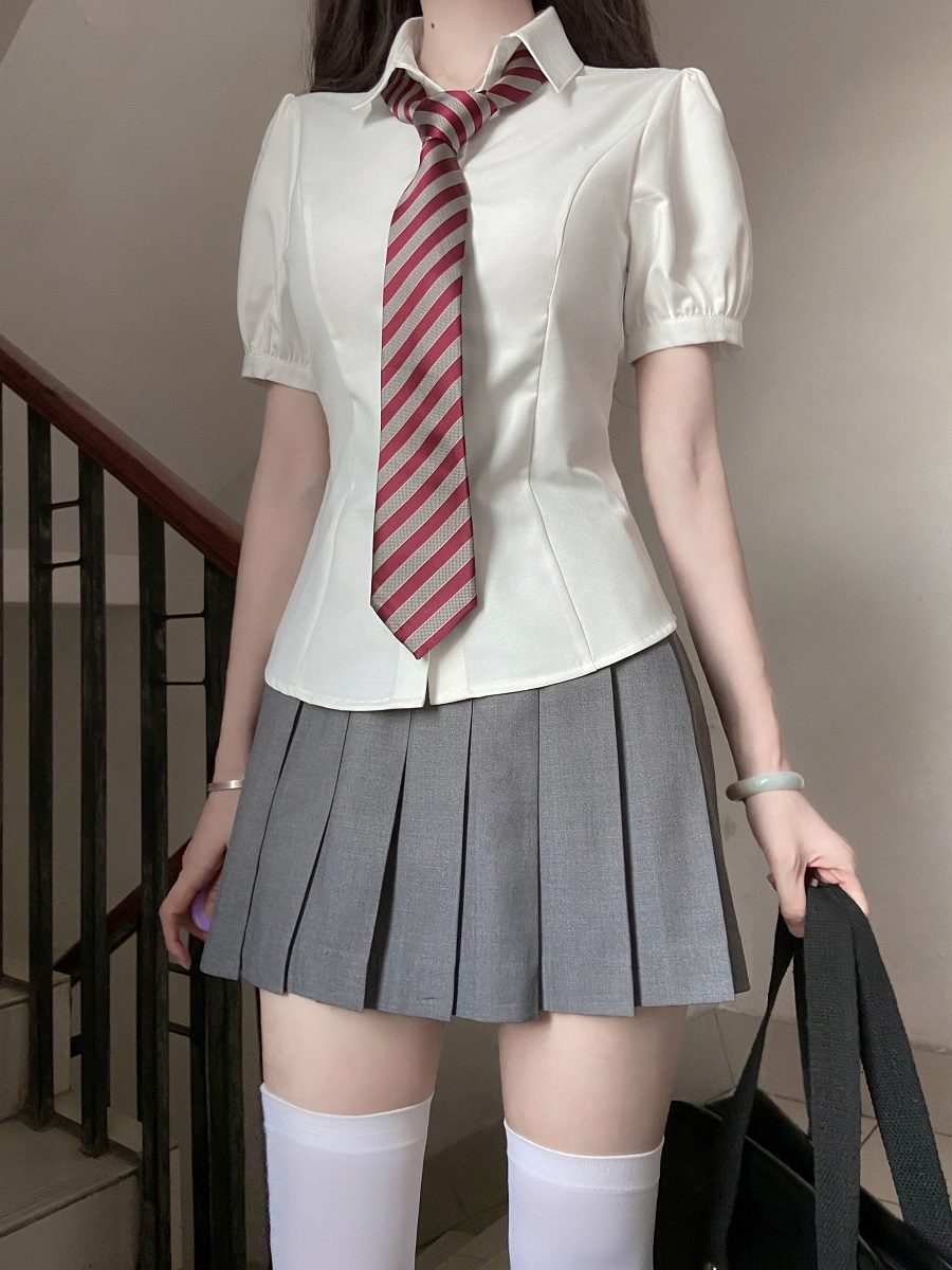 Waist-Cinching Long Sleeve & Short Sleeve Shirt, College Style, Slim Fit Women's Top, Sexy Senior Sister Design Waist-Cinching Long Sleeve & Short Sleeve Shirt, College Style, Slim Fit Women's Top, Sexy Senior Sister Design