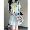 Waist-Defining Slimming Girl's Summer Dress - Sea Patrol Girl Pudding Bear JK Uniform College Style Fashion