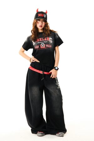 Washed and Faded Vintage Distressed Short Sleeve T-Shirt for Women - Slim Fit Summer Essential, Retro 90s Style Top