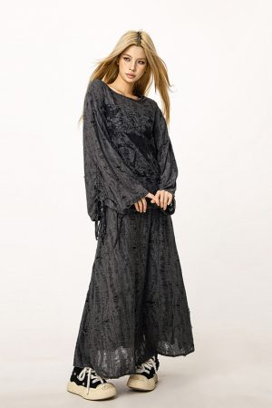 Wasteland Style Ripped Hoodie - Long Sleeve Drawstring Jazz Dance Top for Hot Girls - Casual Loose Fit