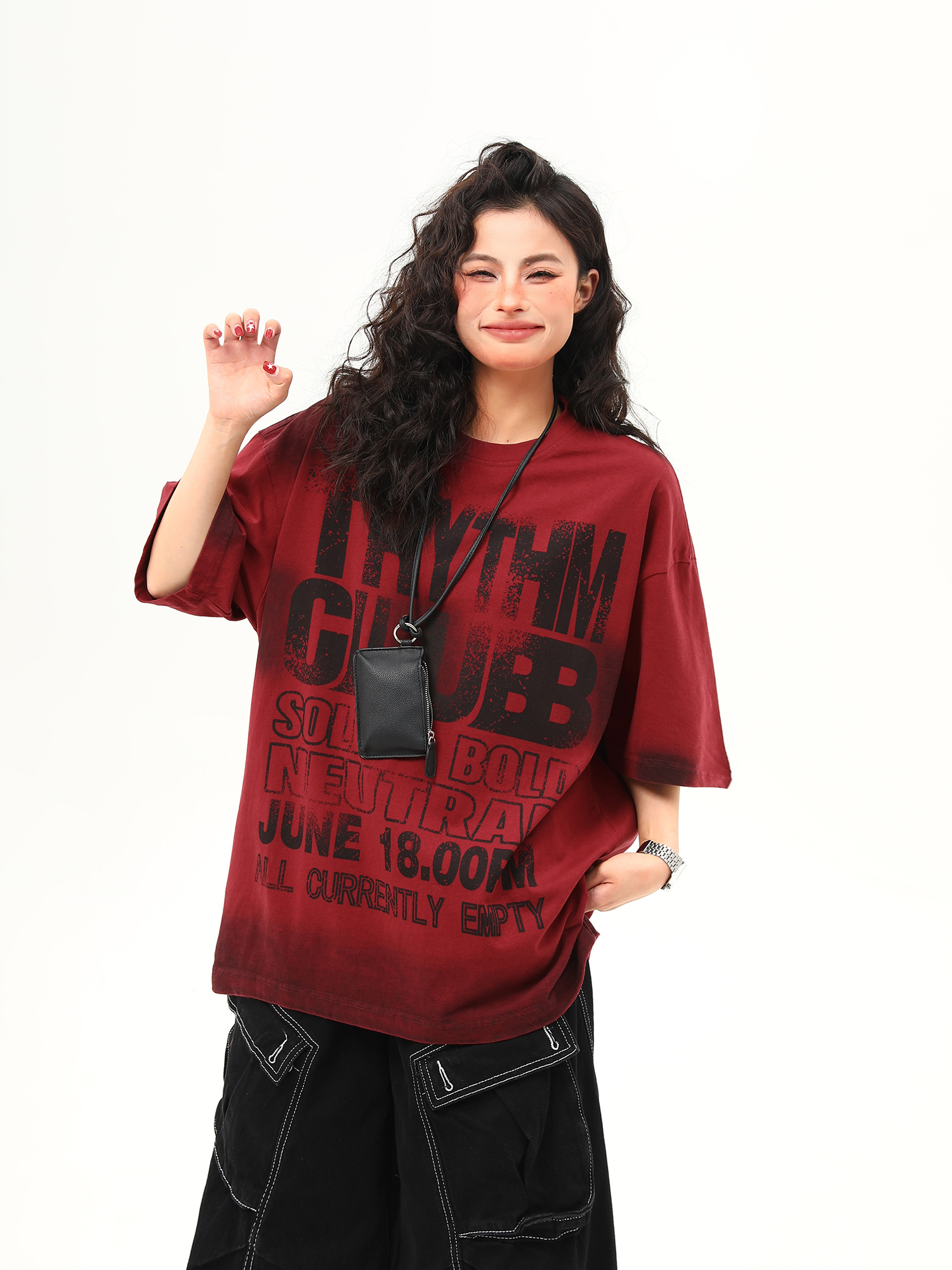 Water-Washed Heavyweight Red Short-Sleeve T-Shirt for Men and Women - American Street Style Trendy Couple Top, Summer Fashion Essential Water-Washed Heavyweight Red Short-Sleeve T-Shirt for Men and Women - American Street Style Trendy Couple Top, Summer Fashion Essential