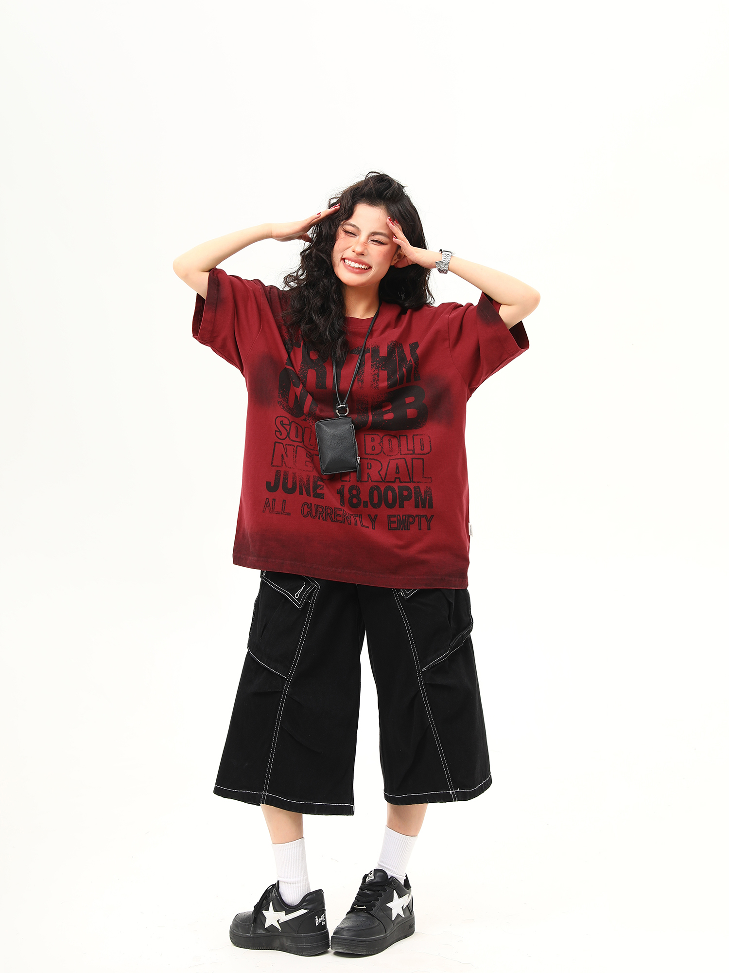 Water-Washed Heavyweight Red Short-Sleeve T-Shirt for Men and Women - American Street Style Trendy Couple Top, Summer Fashion Essential Water-Washed Heavyweight Red Short-Sleeve T-Shirt for Men and Women - American Street Style Trendy Couple Top, Summer Fashion Essential