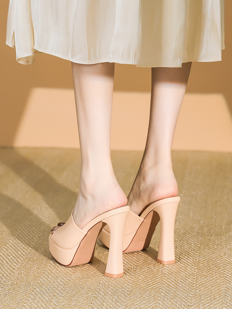 Waterproof Super High Heel Platform Sandals for Women - Peep-Toe Chunky Heel, Square Toe, One-Strap Summer Style 2025 Waterproof Super High Heel Platform Sandals for Women - Peep-Toe Chunky Heel, Square Toe, One-Strap Summer Style 2025