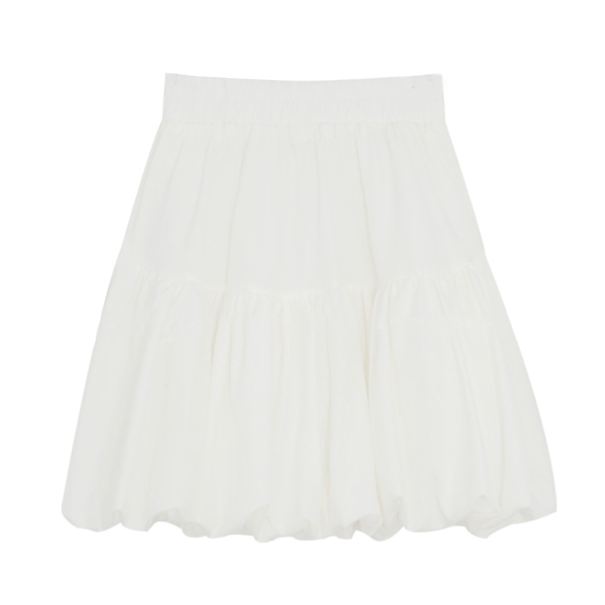 White Cloud A-Line Skirt with Anti-Exposure Lining, Floral Jellyfish Design, Summer Lantern Style, Age-Reducing Short Skirt for 25+ White Cloud A-Line Skirt with Anti-Exposure Lining, Floral Jellyfish Design, Summer Lantern Style, Age-Reducing Short Skirt for 25+