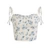 White Floral Ruffled Slim Fit Camisole Top - 2025 French Style Women's Fashion, Unique Design, Perfect for Spring & Summer