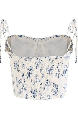 White Floral Ruffled Slim Fit Camisole Top - 2025 French Style Women's Fashion, Unique Design, Perfect for Spring & Summer
