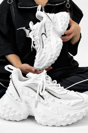 White Height-Increasing Mech Dad Shoes for Men and Women - Paris Street Style Trendy Niche Couple Shoes with Durable Sole