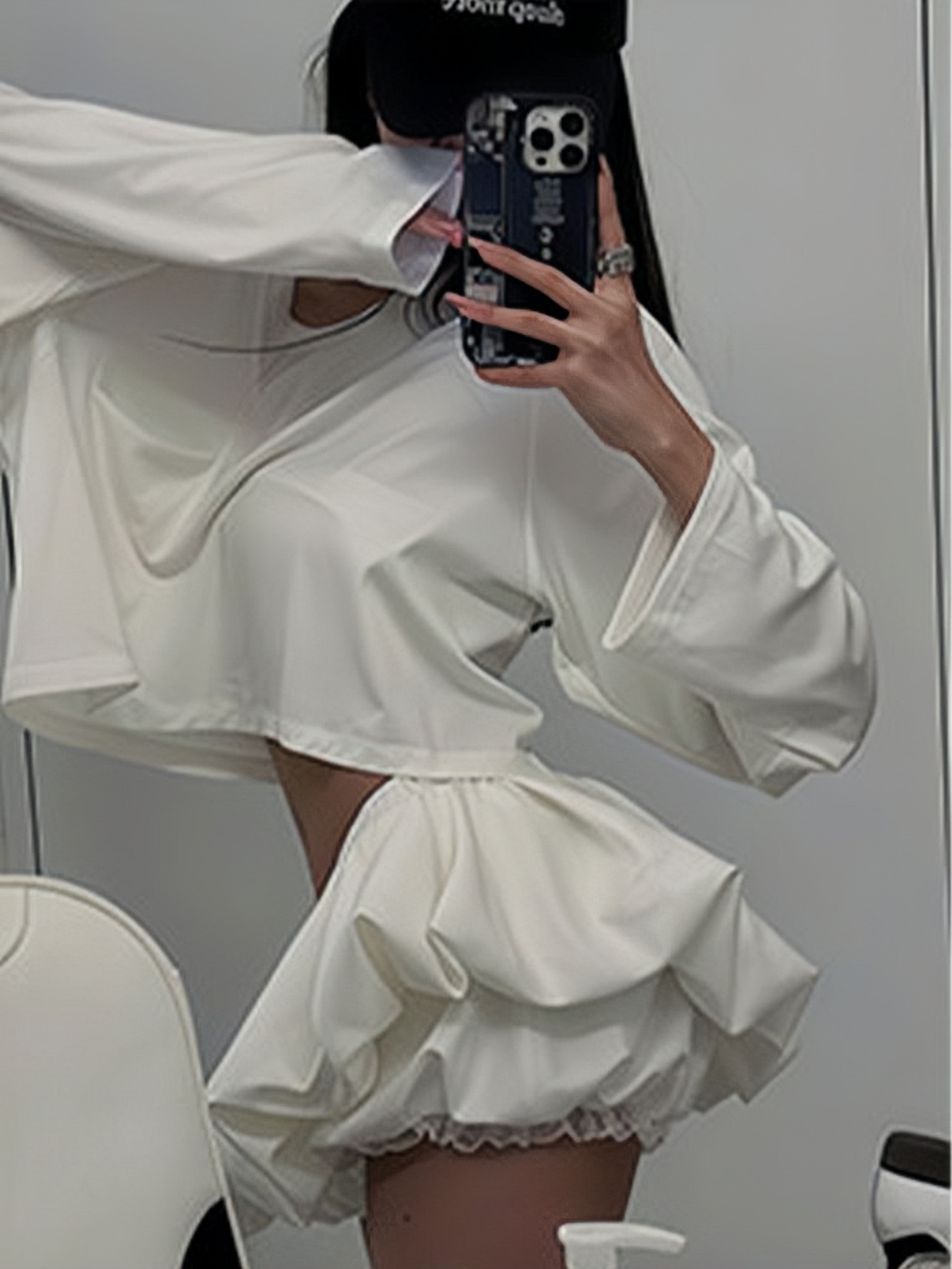 White Hepburn Floral Bud A-Line Skirt for Women - Summer Low-Waist Puff Half Skirt, Slimming Design for Effortless Style White Hepburn Floral Bud A-Line Skirt for Women - Summer Low-Waist Puff Half Skirt, Slimming Design for Effortless Style