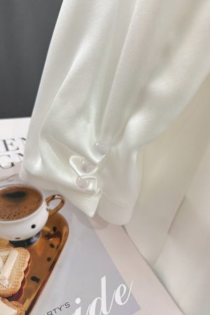 White Korean-Style Thin Blazer for Women - 2025 Summer Trendy Draping Acetate Suit, Age-Reducing Fashion