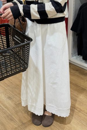 White Lace Splicing A-Line Half-Length Skirt for Women - 2025 New Style, Perfect for Petite Pear-Shaped Figures