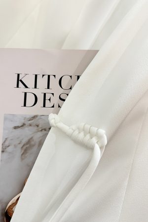 White Lightweight Elegant Blazer - Women's Chinese Street Style Suit Jacket for Summer 2025 Fashion