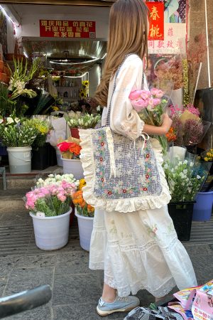 White Linen Long Sleeve Maxi Dress for Women - Fairy Grass Flowing Light, Loose Fit, French Style Summer V-Neck Dress