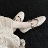 White Mary Jane Women's Flats - Exquisite Soft Comfortable Shallow Mouth Shoes for Stylish Everyday Wear