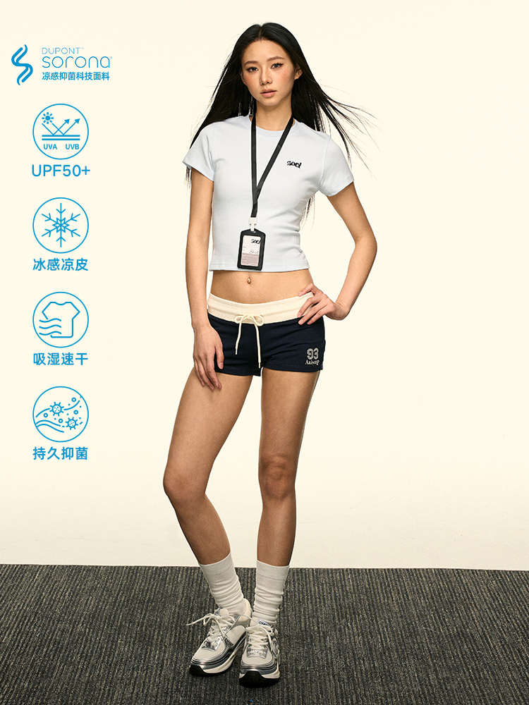 White Minimalist Letter Print Short Sleeve T-Shirt for Women – Summer Slim Fit Top, Trendy Casual Style for Hot Girl Vibes White Minimalist Letter Print Short Sleeve T-Shirt for Women – Summer Slim Fit Top, Trendy Casual Style for Hot Girl Vibes