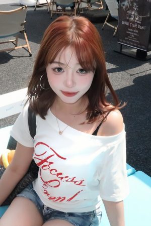 White Off-Shoulder T-Shirt for Women - Summer Letter Print, Slim Fit, Short Sleeve Cropped Top, Sexy Shoulder-Baring Style