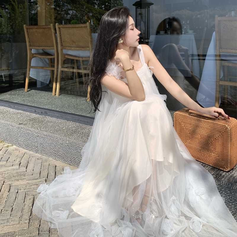 White Princess Puff Skirt Morning Robe Engagement Dress - French High-End Light Wedding Dress for Travel Photography White Princess Puff Skirt Morning Robe Engagement Dress - French High-End Light Wedding Dress for Travel Photography