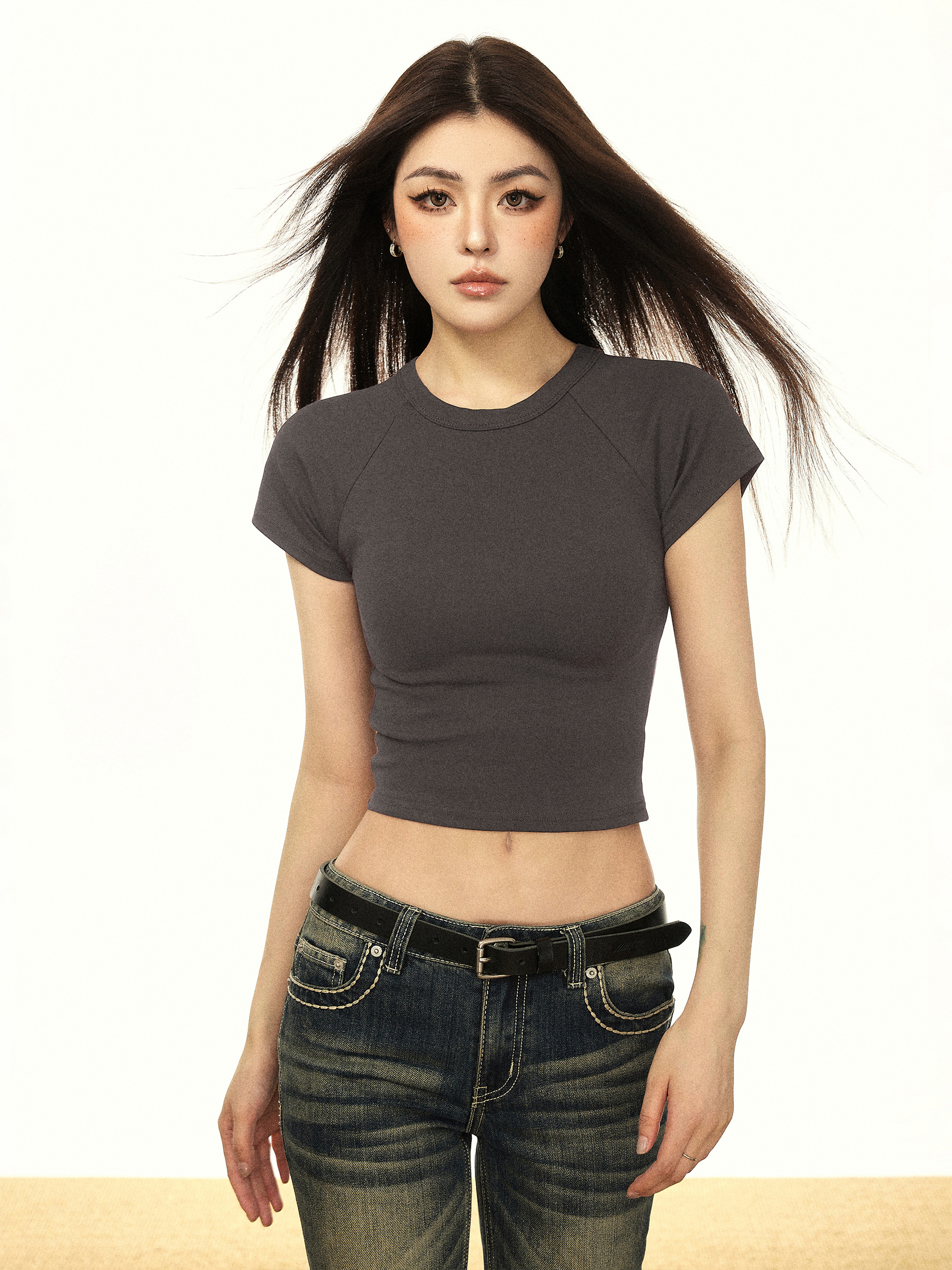 White Pure Cotton Short Sleeve T-Shirt for Women - Summer 2025 Slim Fit American Style Top White Pure Cotton Short Sleeve T-Shirt for Women - Summer 2025 Slim Fit American Style Top