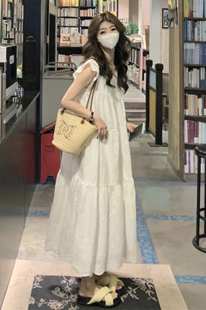 White Short Sleeve Plus Size A-Line Dress for Women, Summer Flattering Loose Fit, Elegant and Comfortable, Perfect for Chubby Figures