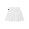 White Snow Lace Mesh Polka Dot Ruffled Elastic Waist Layered Sheer Half Skirt - Cute Y2K Style Party Skirt for Trendy Outfits