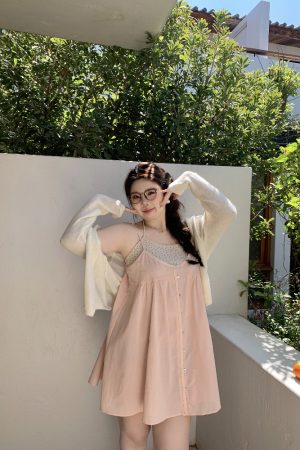 White Thin Knit Cardigan for Women - Soft, Sun-Protective Layering Item, Slightly Chubby, Misty Girl Style