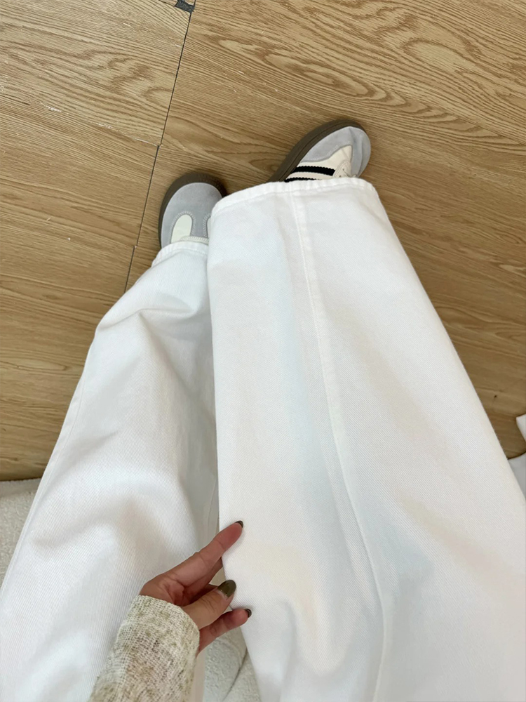 White Wide-Leg Jeans for Plus Size Women - 2025 New Style, Slimming Loose Straight-Leg Pants for Petite and Curvy Fit White Wide-Leg Jeans for Plus Size Women - 2025 New Style, Slimming Loose Straight-Leg Pants for Petite and Curvy Fit