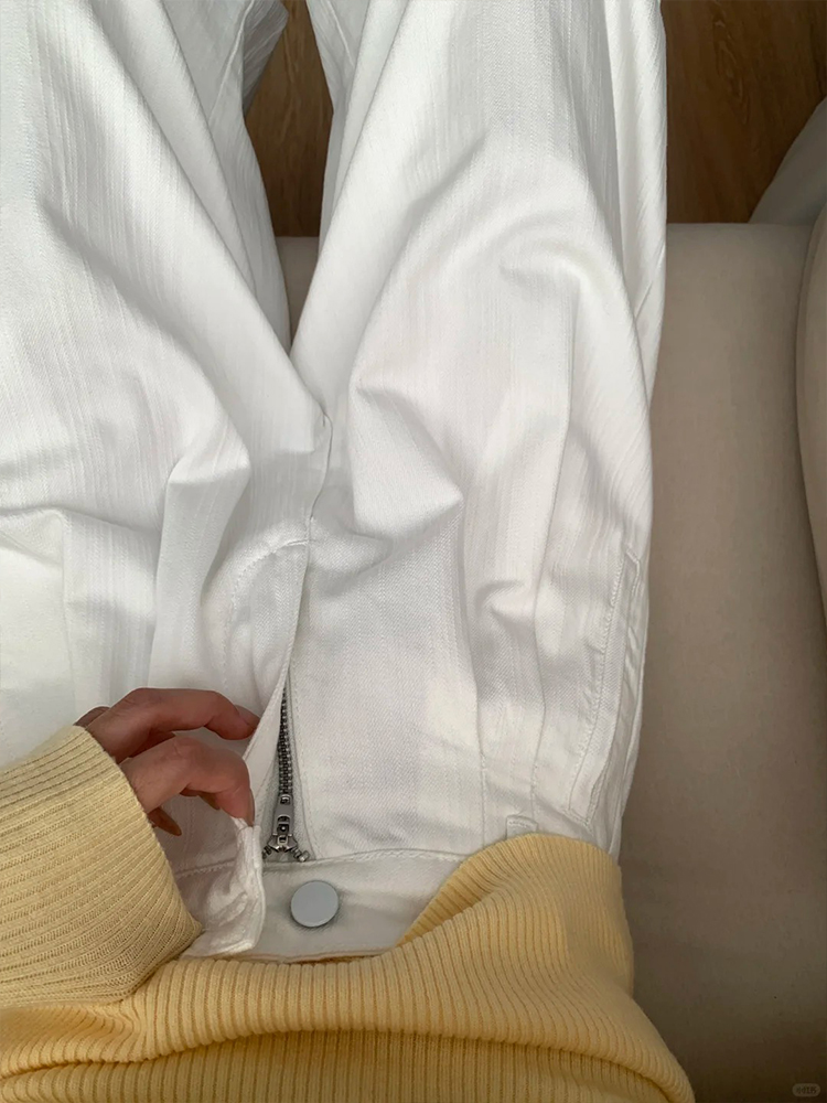 White Wide-Leg Pants for Women - 2025 New Style Loose High-Waisted Plus Size Slimming BF Fashion White Wide-Leg Pants for Women - 2025 New Style Loose High-Waisted Plus Size Slimming BF Fashion