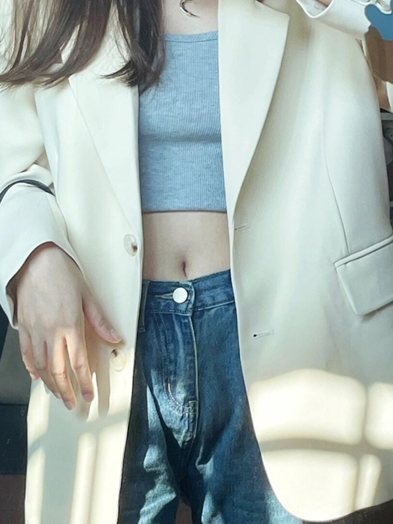 White Women's Blazer - High-End Street Fashion Suit Jacket, Loose Casual Silhouette, Slim Fit for Spring & Autumn 2025 White Women's Blazer - High-End Street Fashion Suit Jacket, Loose Casual Silhouette, Slim Fit for Spring & Autumn 2025