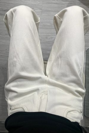 White Women's Plus Size Wide-Leg Curved Knife Pants - Summer 2025 Flattering Scythe Design for Effortless Style