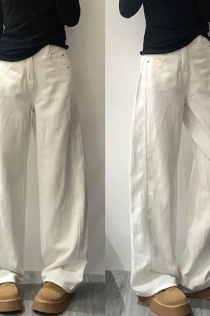 White Women's Plus Size Wide-Leg Curved Knife Pants - Summer 2025 Flattering Scythe Design for Effortless Style