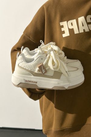 Wine Red Women's Sneakers - Summer Mesh Breathable Thick-Soled Board Shoes - Trendy Casual Style for Women