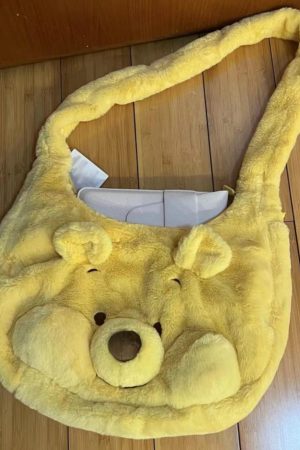 Winnie the Pooh Cartoon Large Capacity Tote Bag - Handheld, Shoulder, Crossbody, Ideal for Class and Commuting