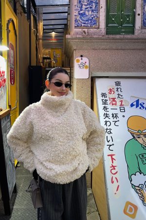 Winter Curly Pullover Jacket - Cozy Private Outfit for Women, Trendy Layering Piece for Y2K and Korean Style Fashion