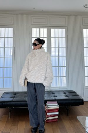 Winter Curly Pullover Jacket - Cozy Private Outfit for Women, Trendy Layering Piece for Y2K and Korean Style Fashion