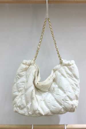 Winter High-End Small Tote Bag with Diamond Check Design, Large Capacity Shoulder Bag for Stylish Everyday Use