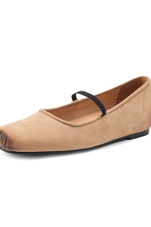 Women's 2025 Summer Soft-Soled Ballet Flats in Top Layer Cowhide - Height-Increasing, Large Size 41, Stylish Comfort