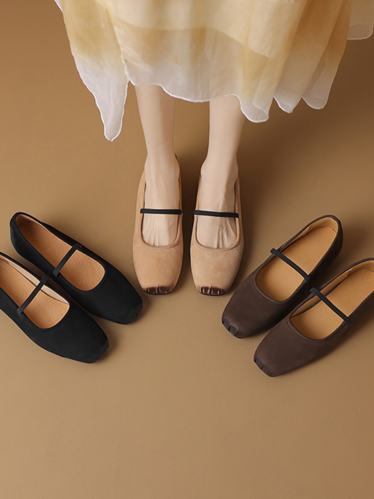 Women's 2025 Summer Soft-Soled Ballet Flats in Top Layer Cowhide - Height-Increasing, Large Size 41, Stylish Comfort Women's 2025 Summer Soft-Soled Ballet Flats in Top Layer Cowhide - Height-Increasing, Large Size 41, Stylish Comfort