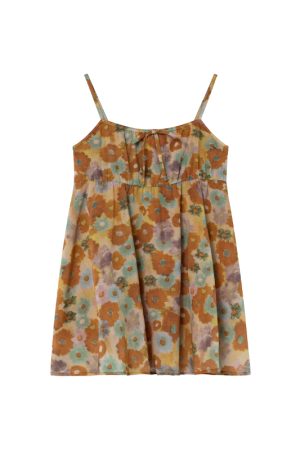 Women's A-Line Camisole with Oil Painting Print - Summer 2025 Korean Casual Vacation Top