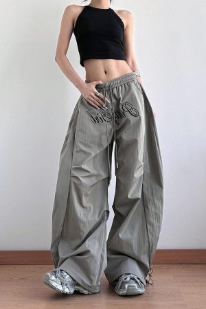 Women's American Cargo Pants - Loose Wide-Leg Design, Curved Blade, Hip-Hop Casual Paratrooper Street Dance Sports Pants