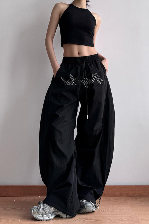 Women's American Cargo Pants - Loose Wide-Leg Design, Curved Blade, Hip-Hop Casual Paratrooper Street Dance Sports Pants