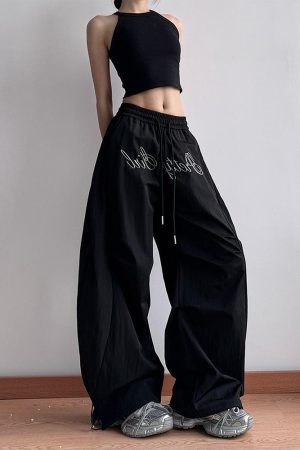 Women's American Cargo Pants - Loose Wide-Leg Design, Curved Blade, Hip-Hop Casual Paratrooper Street Dance Sports Pants