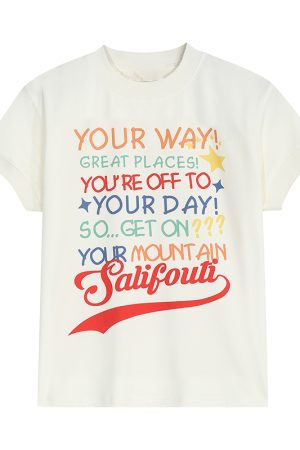 Women's American Retro Letter Print Round Neck T-Shirt - Casual Short Sleeve Summer Top - Trendy 90s Style