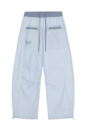 Women's American Retro Pink Striped Wide-Leg Pants - Summer 2025 Casual Curved Knife Street Style