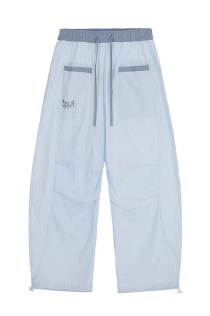 Women's American Retro Pink Striped Wide-Leg Pants - Summer 2025 Casual Curved Knife Street Style