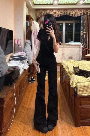 Women's American Retro Plaid Patchwork Embroidered Letter Short Sleeve Cropped T-Shirt - Summer Slim Fit Y2K Style