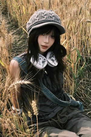 Women's American Retro Printed Punk Camisole T-Shirt - Slim Fit Sleeveless Summer Street Style Top