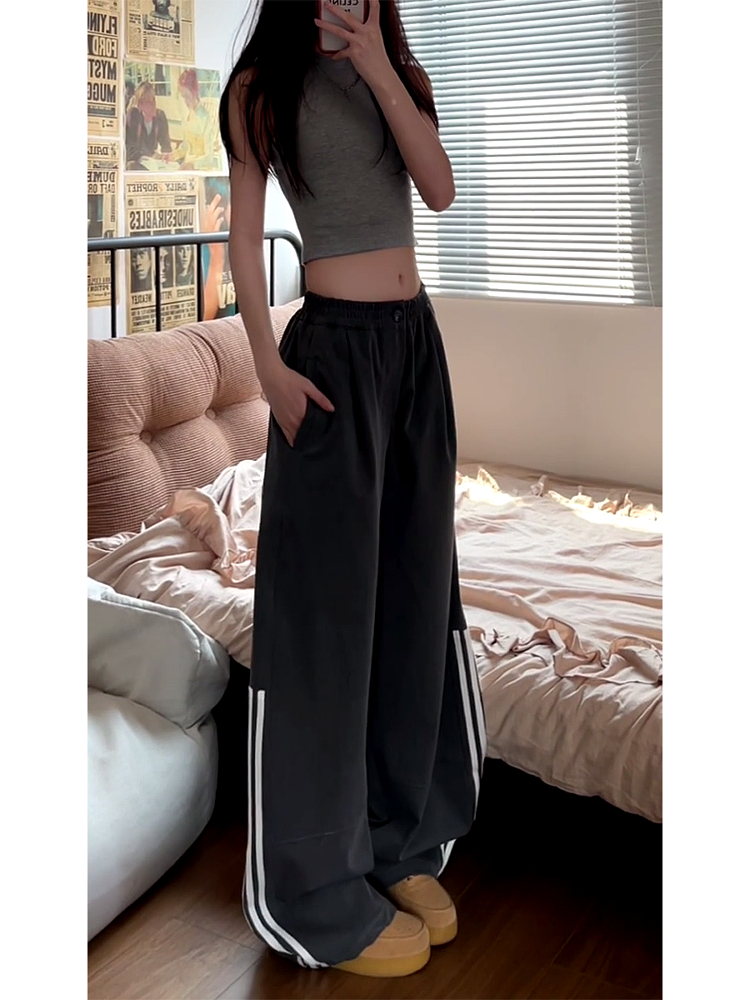 Women's American Retro Striped Three-Stripe Casual Pants, Loose Fit Wide-Leg Jazz Dance Trousers, 2025 Street Style Women's American Retro Striped Three-Stripe Casual Pants, Loose Fit Wide-Leg Jazz Dance Trousers, 2025 Street Style