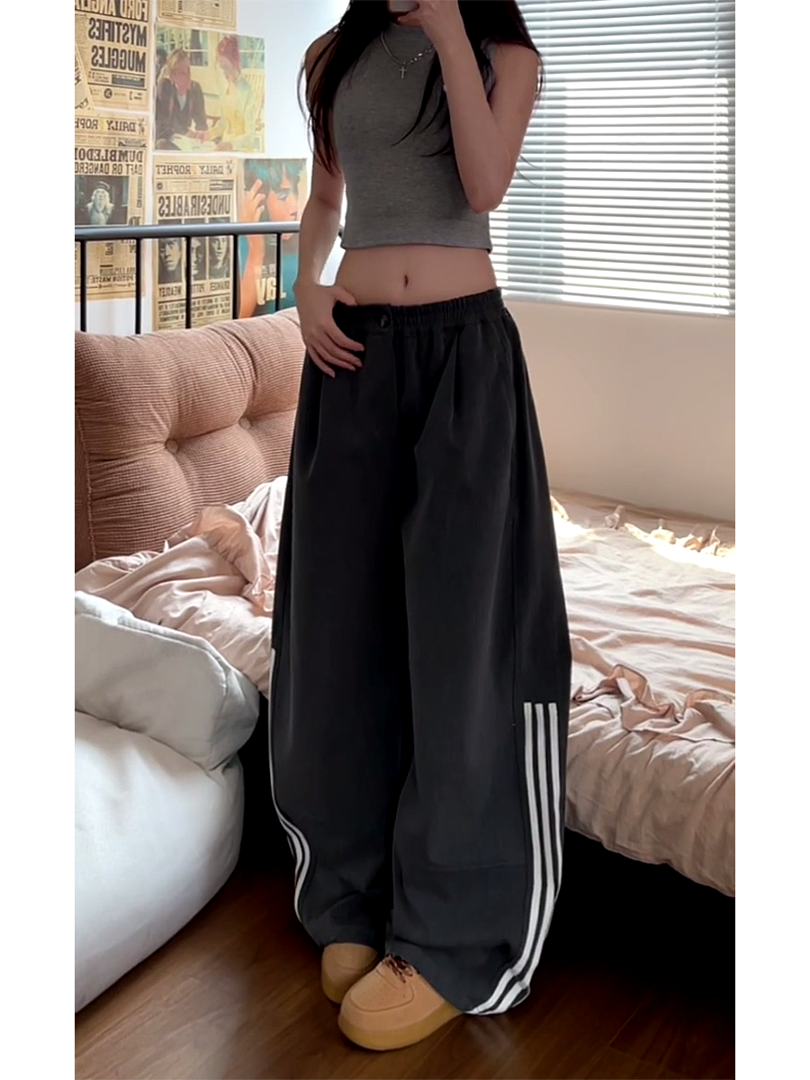 Women's American Retro Striped Three-Stripe Casual Pants, Loose Fit Wide-Leg Jazz Dance Trousers, 2025 Street Style Women's American Retro Striped Three-Stripe Casual Pants, Loose Fit Wide-Leg Jazz Dance Trousers, 2025 Street Style