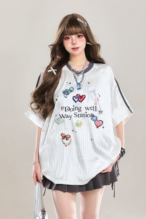 Women's American Style Casual V-Neck Jersey Sweatshirt - Loose Long Sleeve Pullover for Spring Outfits