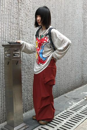 Women's American Style Long Sleeve T-Shirt, Apple Print Sun Protection Cover-Up, Loose Casual Summer Top